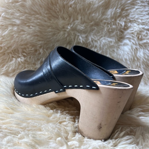 Swedish Hasbeens Slip-In Classic Clogs size 39 BLACK - Picture 4 of 13